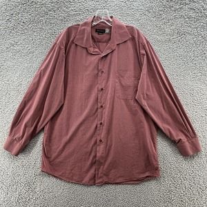 St Croix Shirt Mens XL Blue Orange Check Long Sleeve Cotton Italy Button Up